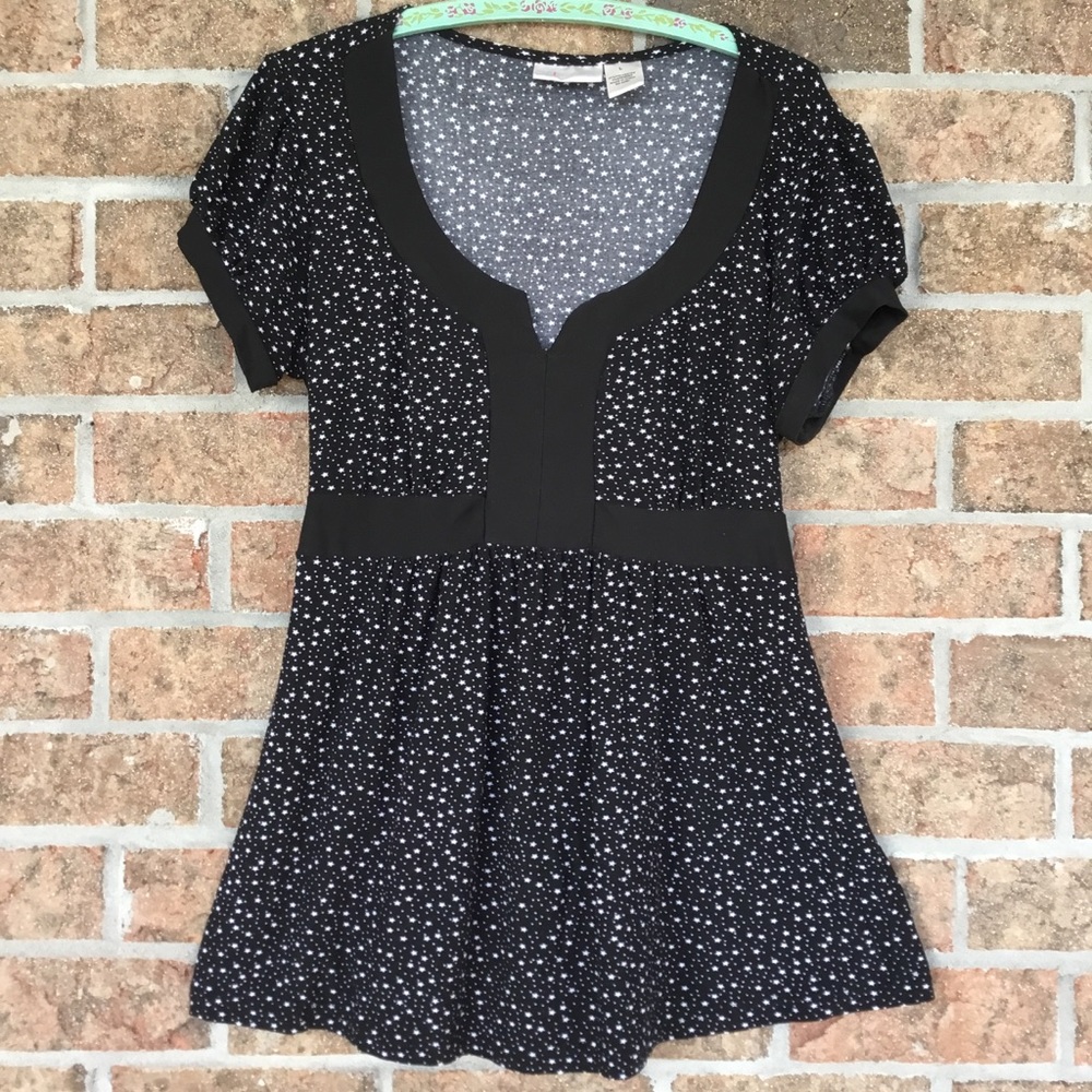 Oh! Mamma Maternity Top Black With Stars Size L